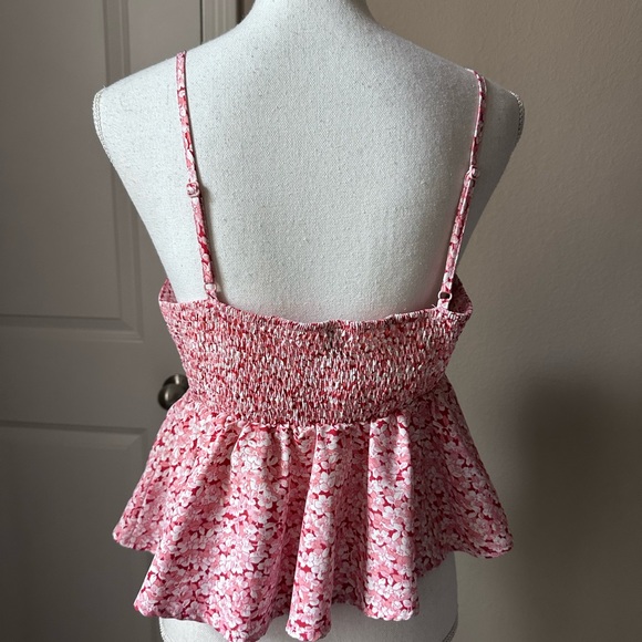 Floral Tie-Front Peplum Cami - Picture 5 of 7